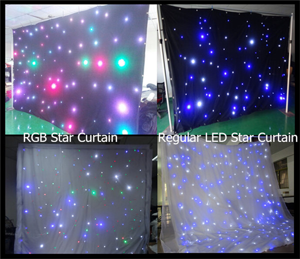 LED/RGB Star Curain Wedding Stage Backdrop, Soft and Flexible