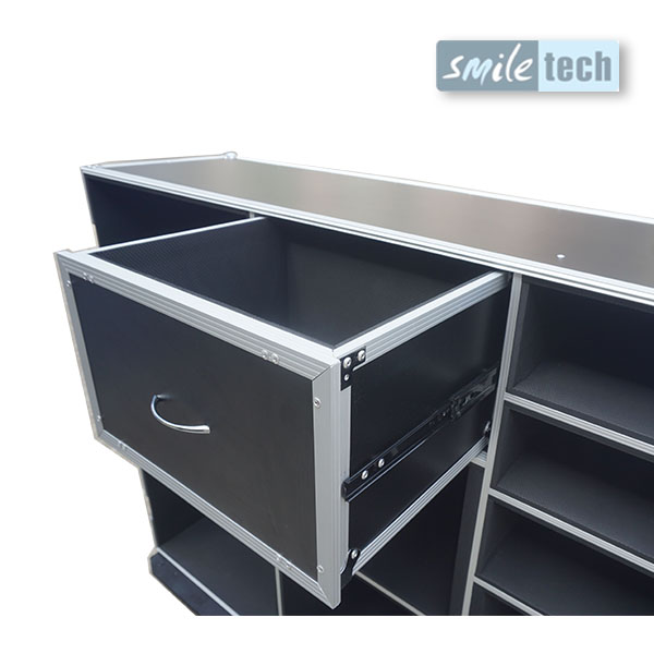 Wooden drawers storage cabinets flight case  