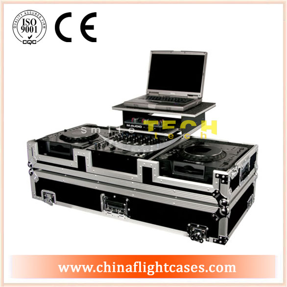 Pioneer cdj coffin protect flight cases with wheels and laptop