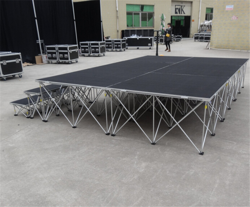 Portable Staging Platforms 1m x 1m / 1m x 2m with Folding Risers, Stage Kits for Displays