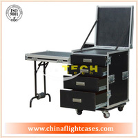 Drawer Flight Case with DJ Work Table and Wheels 