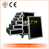high quality hot sale drawer flight case with table and wheels 