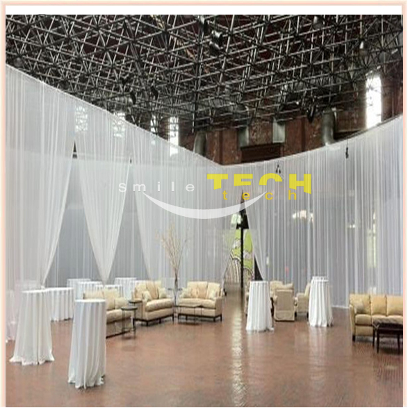 Pipe and drape curtain walls