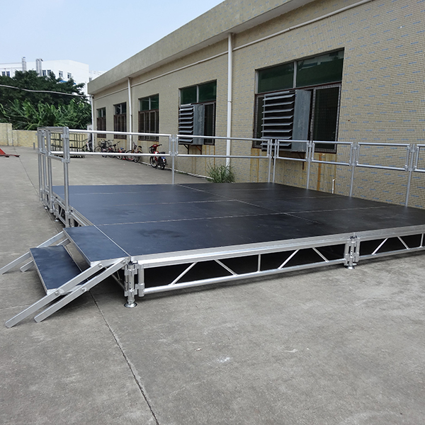 2x1x0.4m Smile Tech aluminum stage with Guard Rail