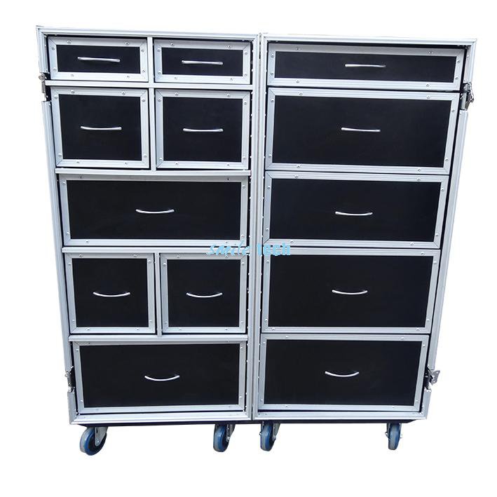 Multi-compartment wardrobe flight case storage flight case