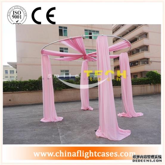 <b>RK round pipe drape system with pink chiffon drapes </b>