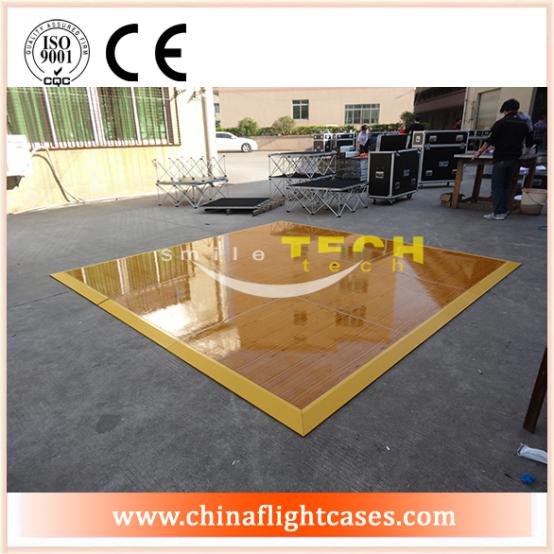 <b>Wooden Glossy Dance Floor With Custom Yellow Edge </b>